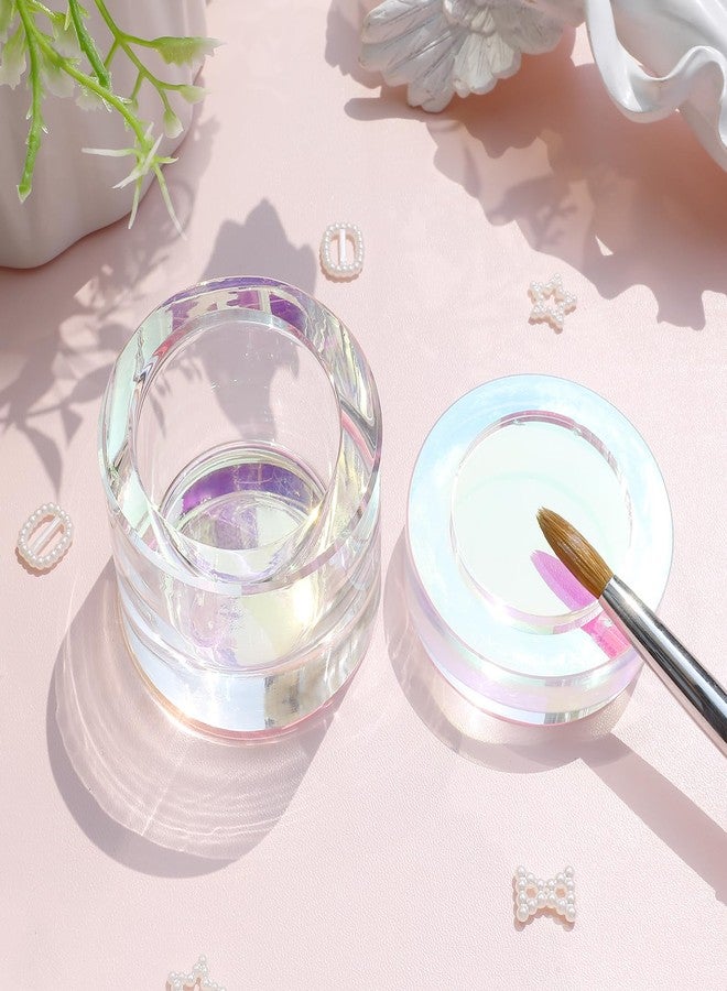 BOMOQING Nail Dappen Dish with Lid, Crystal Monomer Dish for Acrylic Nails, 30ml Monomer Holder Container for Holding Acrylic Liquid & Powder, Glass Crystal Cup for Acetone for Nail Decor(Colorful) - Image 2